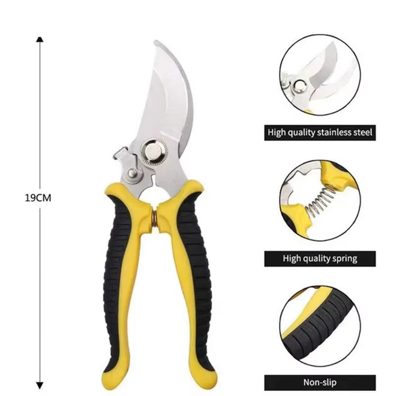 Garden Pruning Shears Fruit Tree Flower Pruning Scissors Multifunctional Stainless Steel Branch Shears Household Garden Supplies
